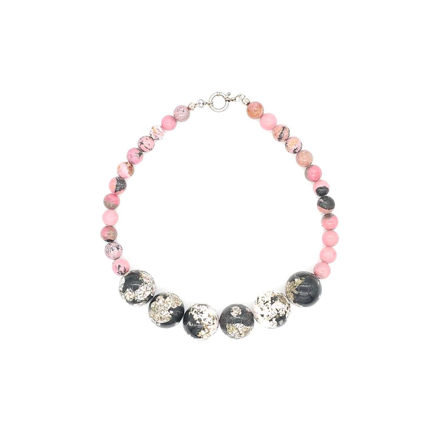 Moyo: Rhodonit, Pink Snowflake Obsidian
