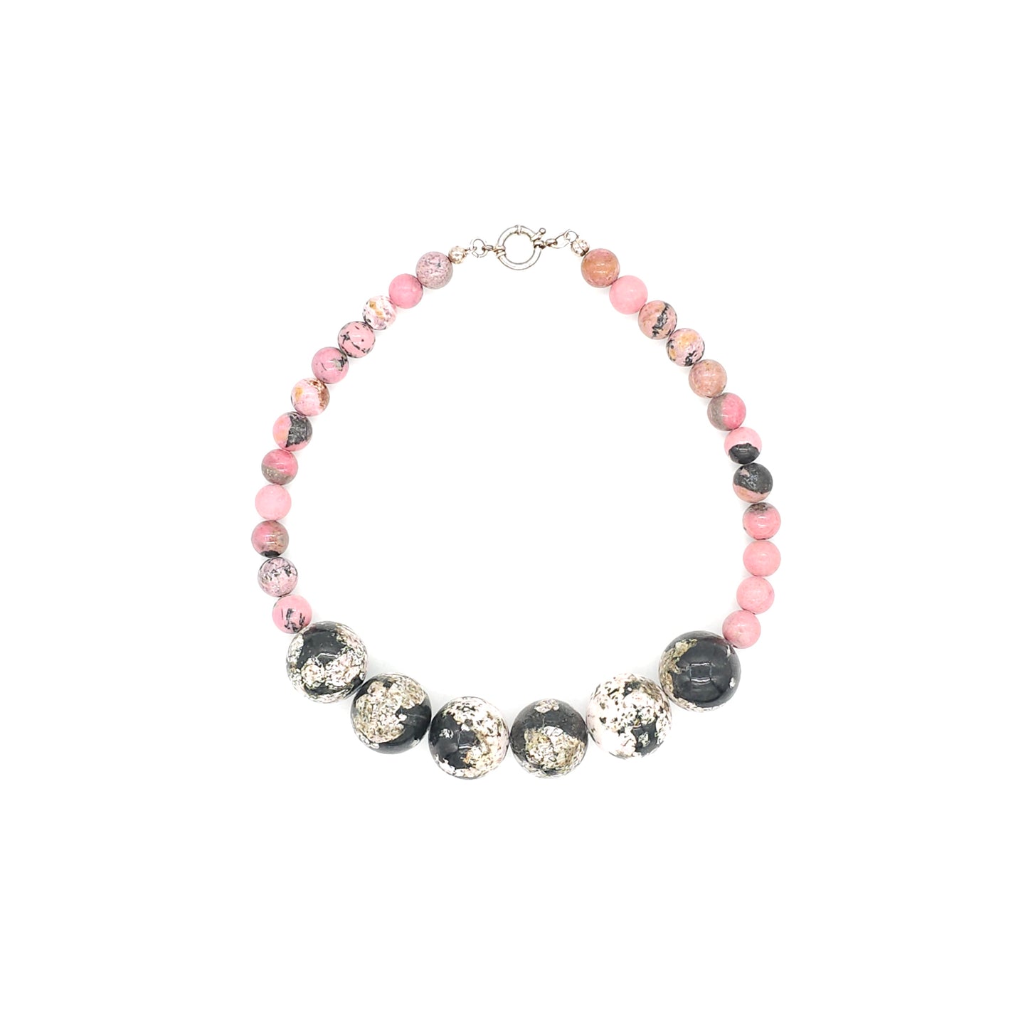 Moyo: Rhodonit, Pink Snowflake Obsidian