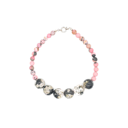 Moyo: Rhodonit, Pink Snowflake Obsidian