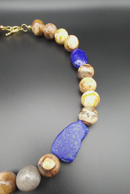 Blue Picture | Healing stones necklace | Lapis Lazuli | jasper