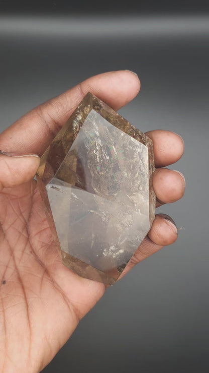 Rock crystal/smoky quartz 